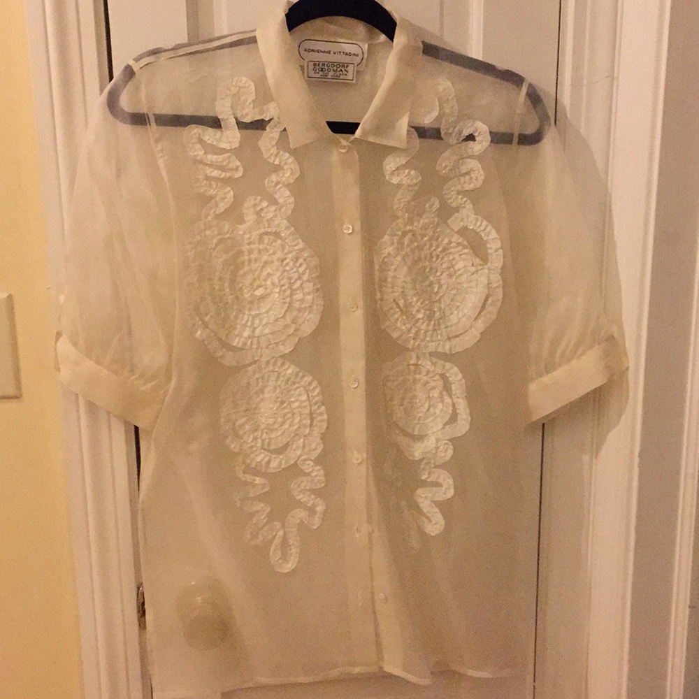 Vintage 100% silk Adrienne Vittadini blouse (S)